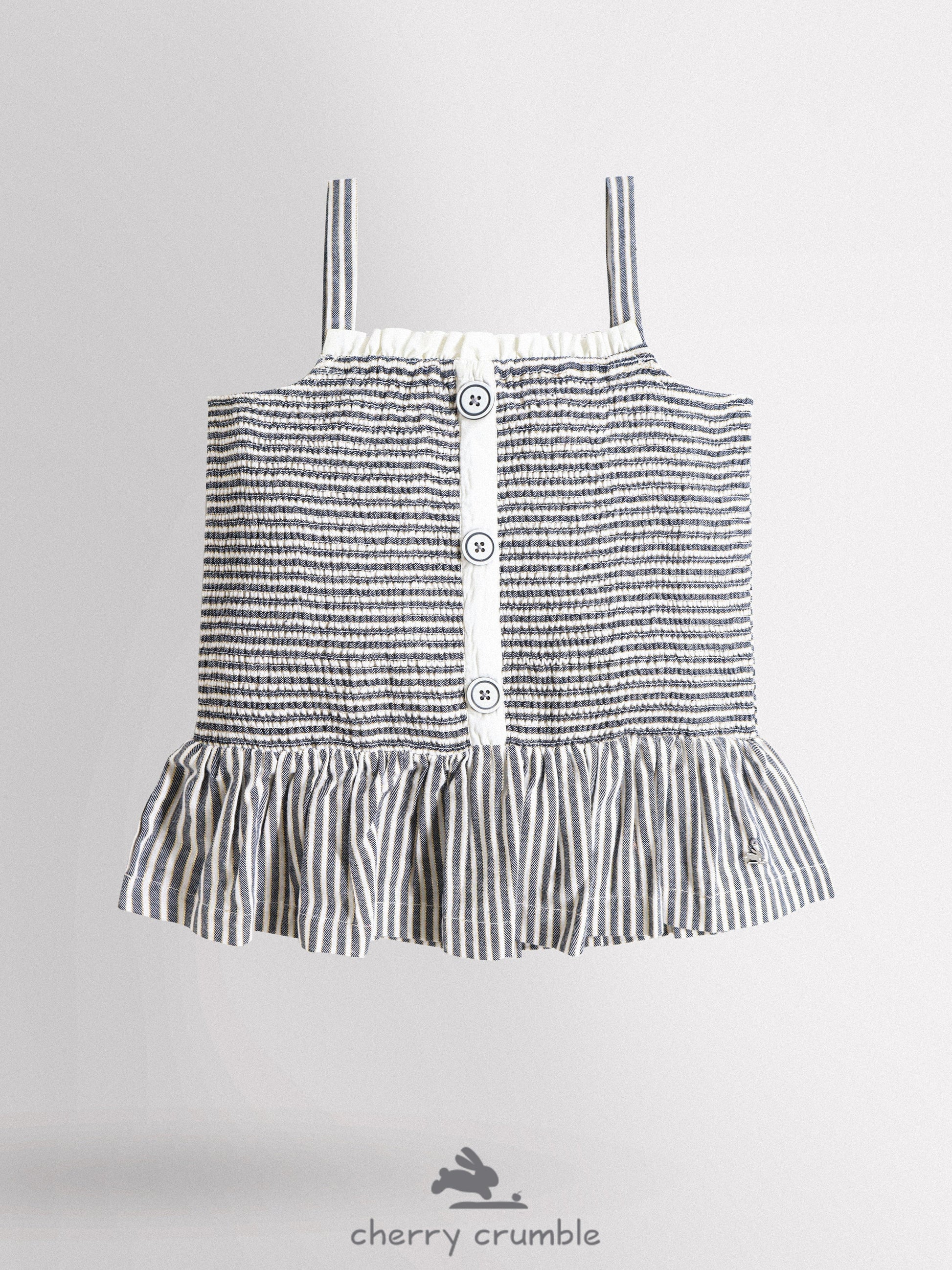 Cherry Crumble White Grey Striped Lovely Stylish Top