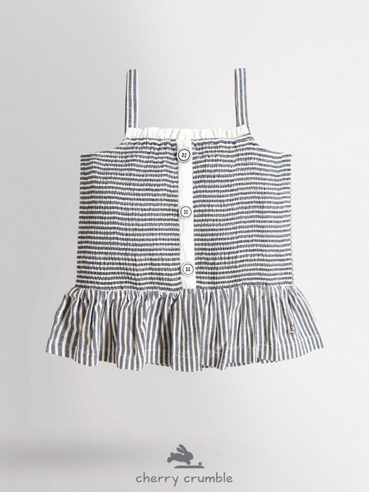 Cherry Crumble White Grey Striped Lovely Stylish Top
