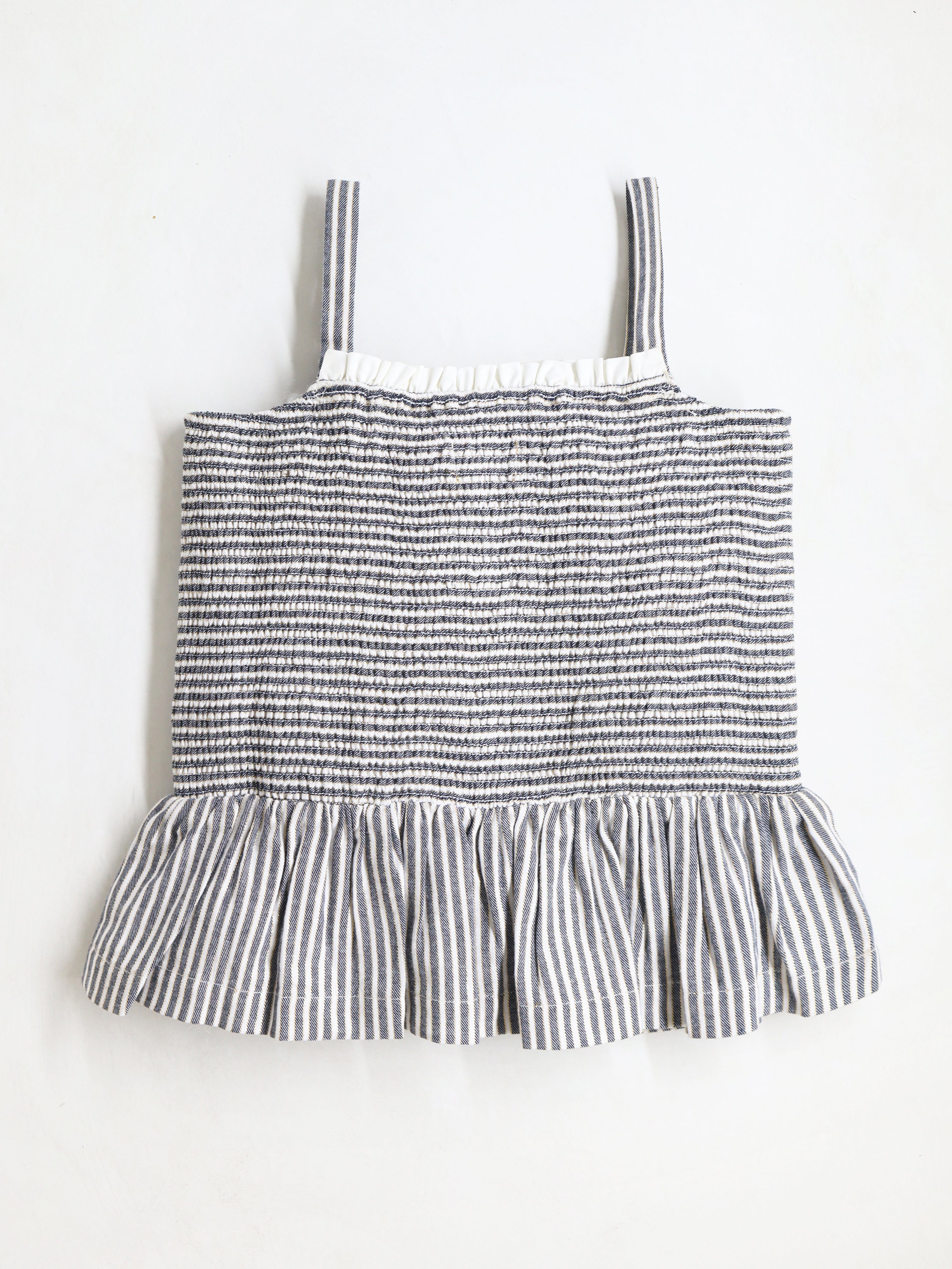Cherry Crumble White Grey Striped Lovely Stylish Top