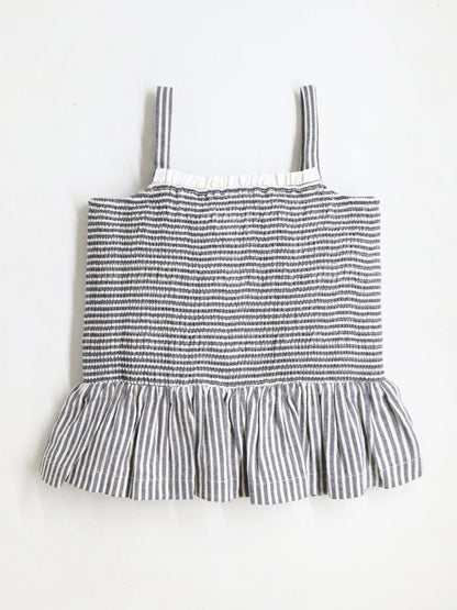 Cherry Crumble White Grey Striped Lovely Stylish Top