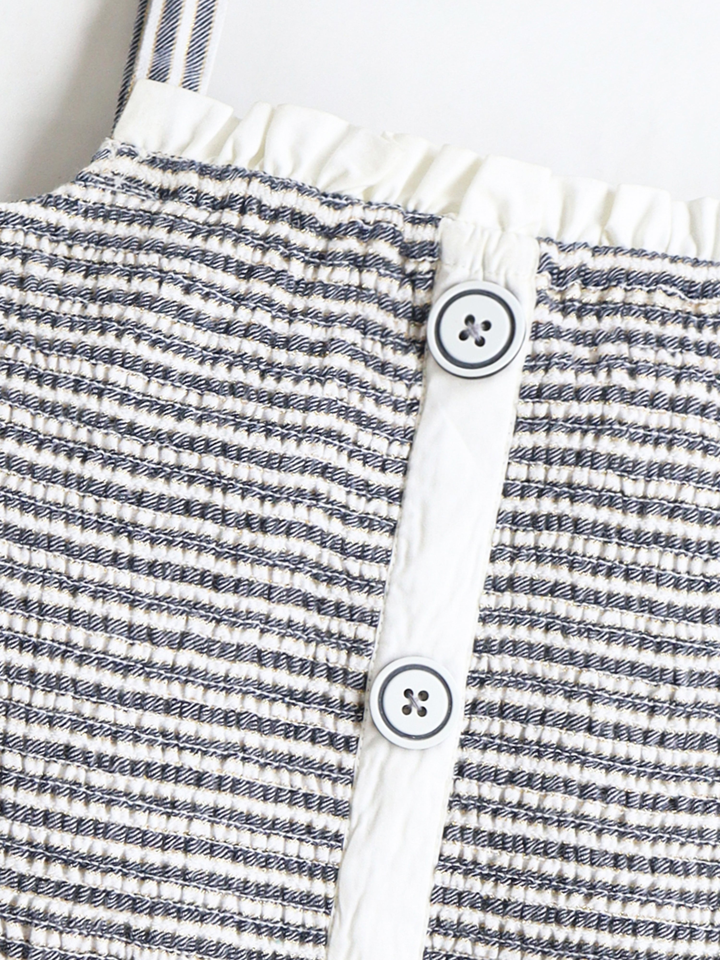 Cherry Crumble White Grey Striped Lovely Stylish Top