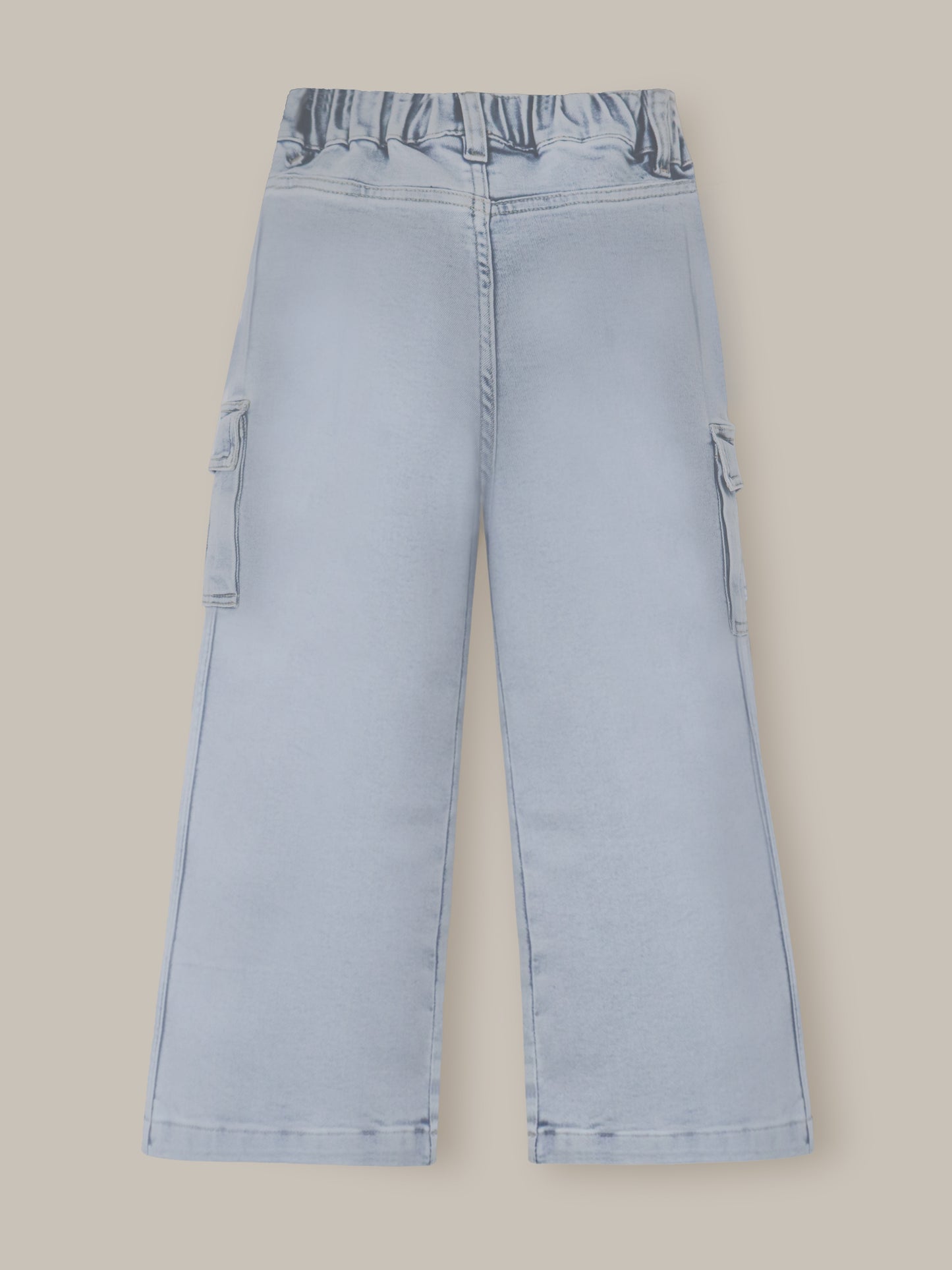 Blue Solid Denim Girls Jeans