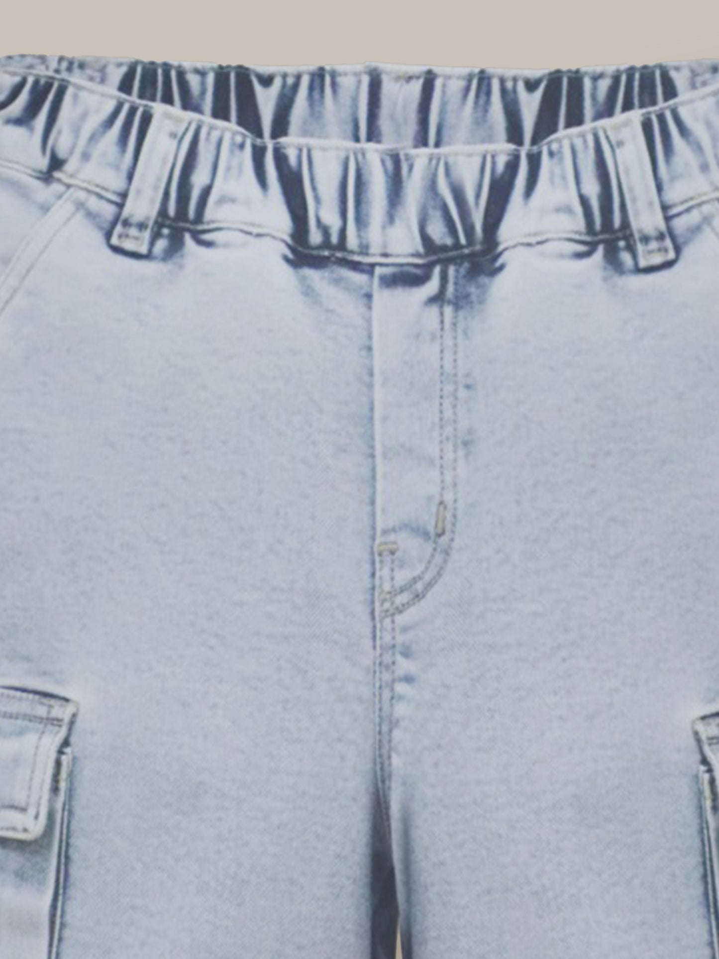 Blue Solid Denim Girls Jeans