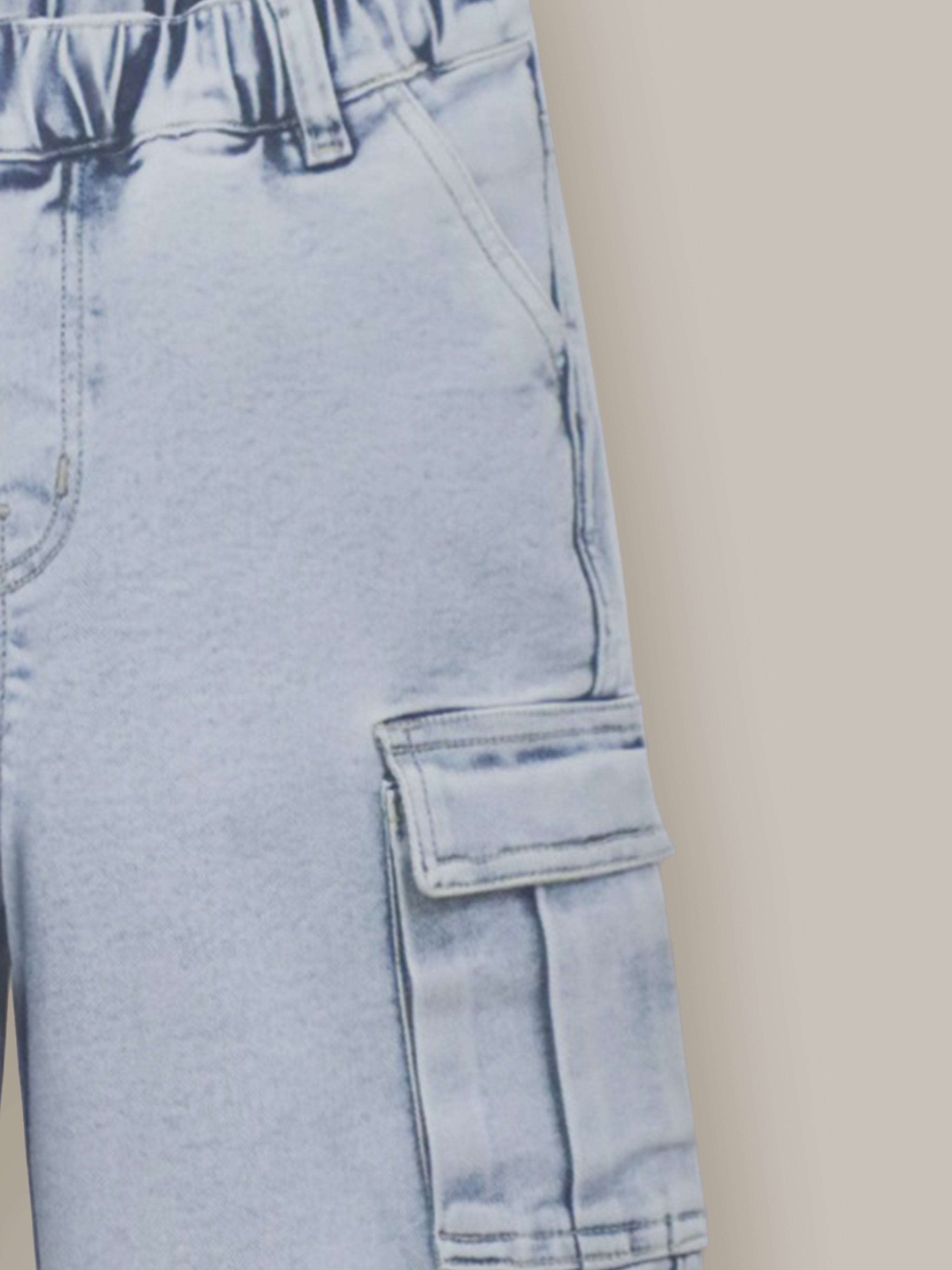 Blue Solid Denim Girls Jeans