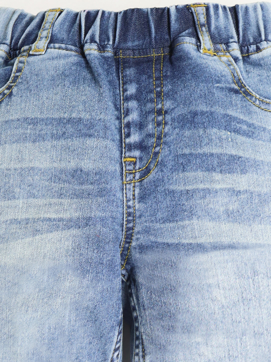 Cherry Crumble Light Denim Blue Dyed/Washed Denim Casual Wear Fitted Reversible Sequins Summer Sequins Jeans For Girls