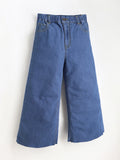 Cherry Crumble Blue Denim Denim Casual Wear Wide Leg Summer Jeans For Girls