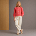 Pull fuchsia au crochet tricoté, ravissant et élégant