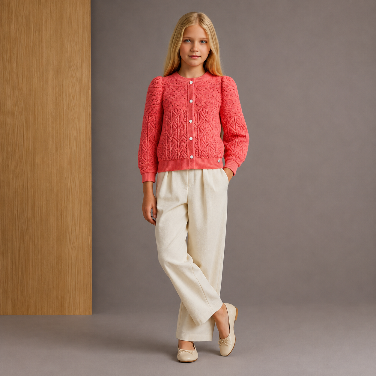 Fuchsia Crochet Knitted Lovely Stylish Sweater