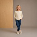 Cream Cable Knit Lovely Stylish Sweater