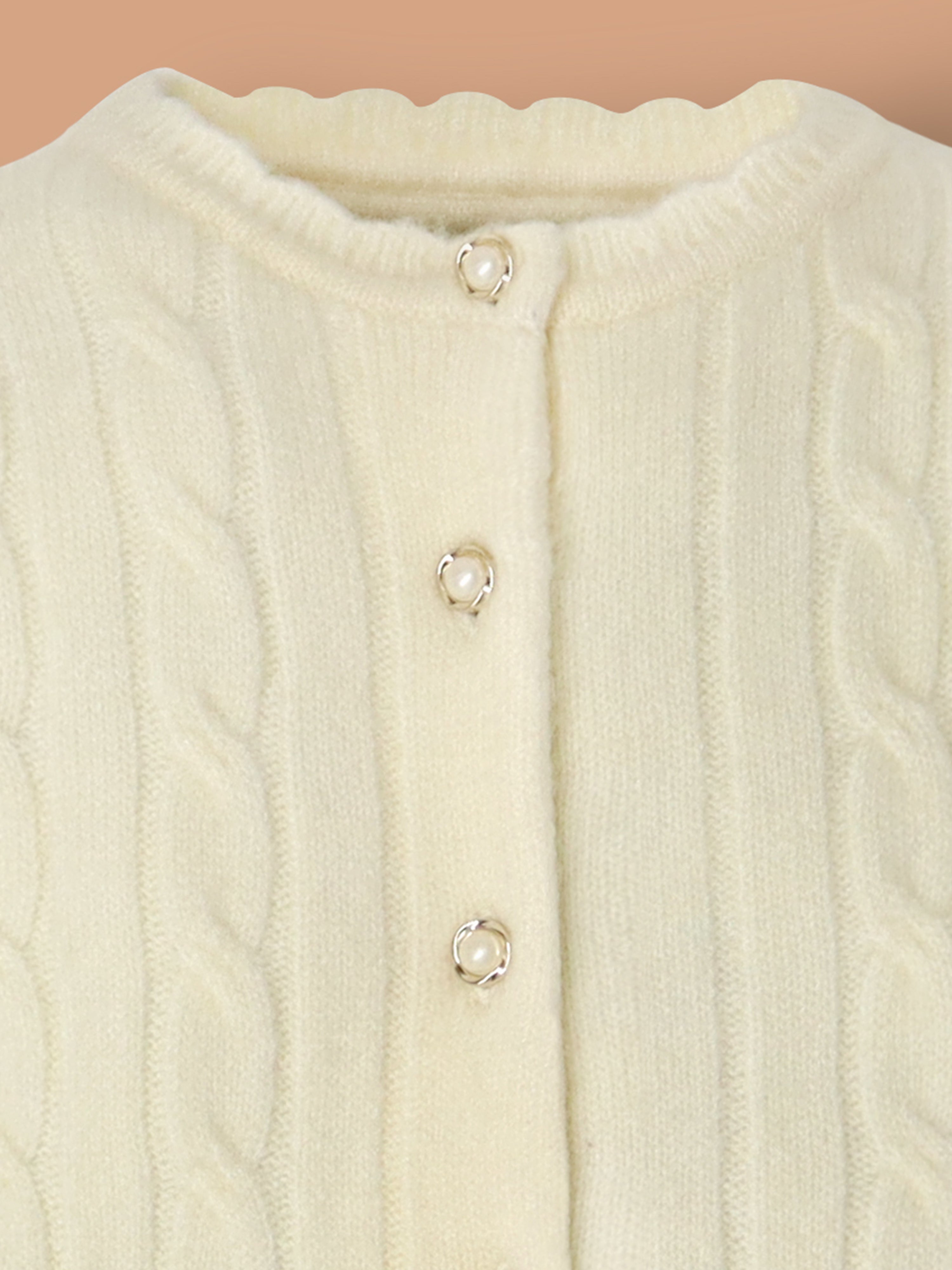 Cherry Crumble Cream Cable Knit Lovely Stylish Sweater