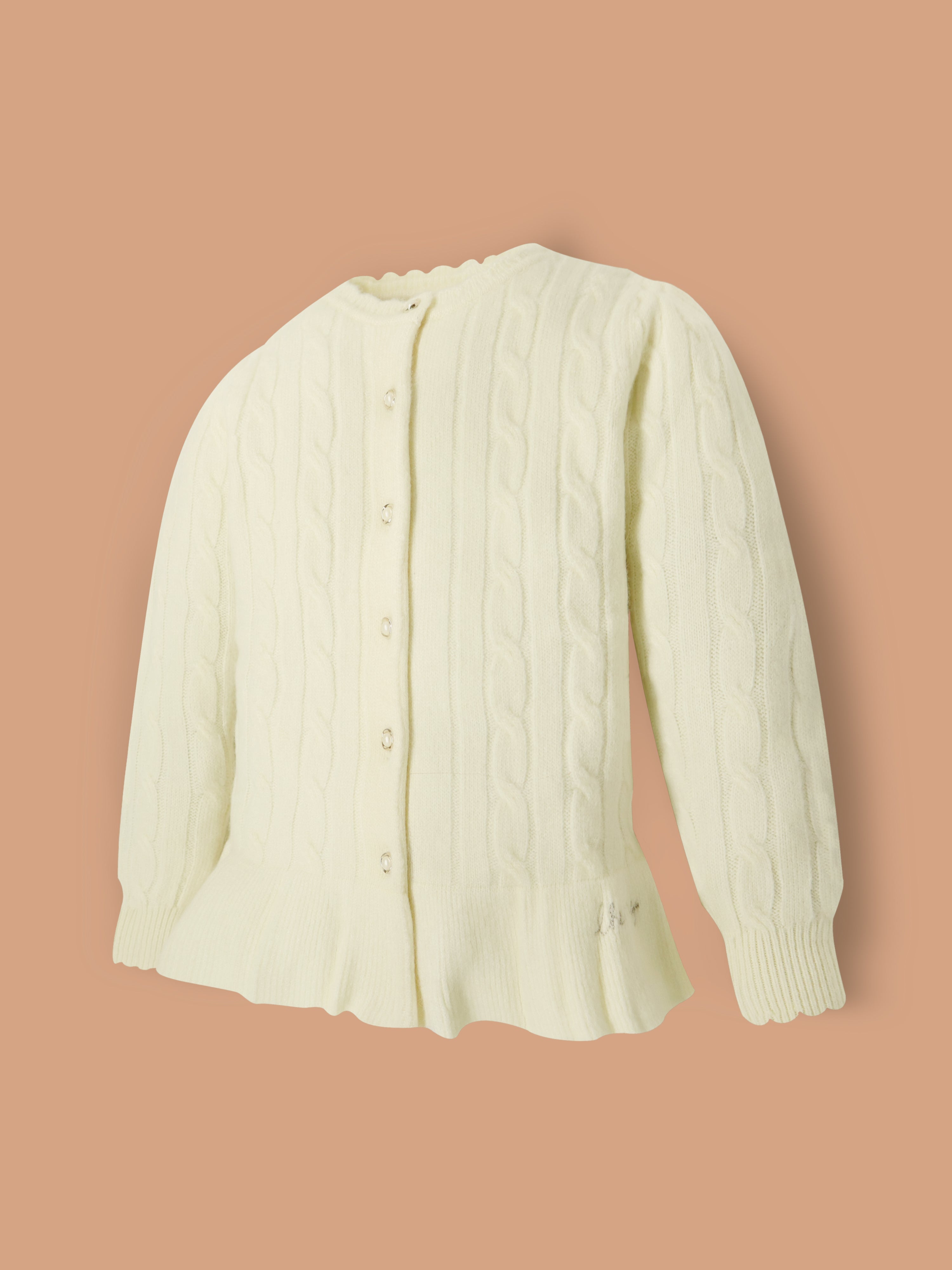 Cherry Crumble Cream Cable Knit Lovely Stylish Sweater