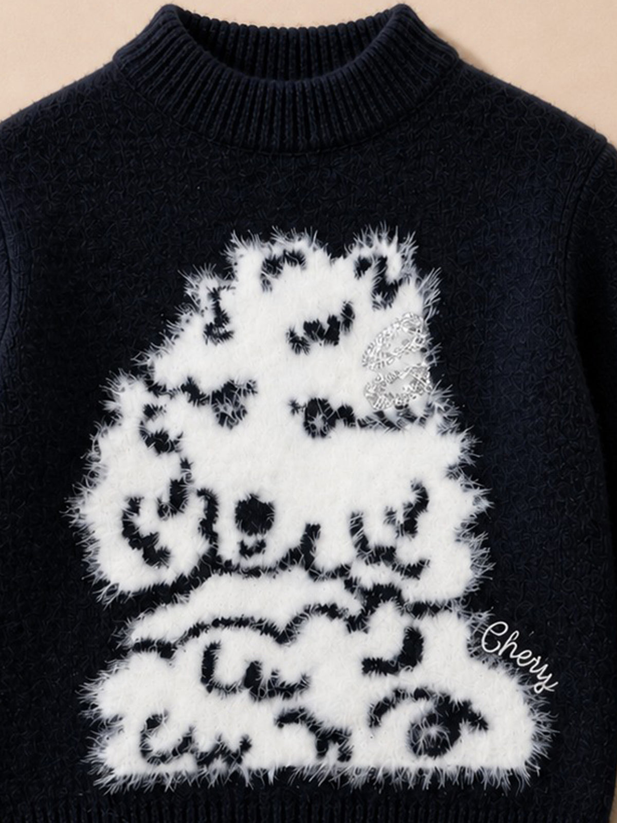 Girls Graphic Knit Winter Sweater
