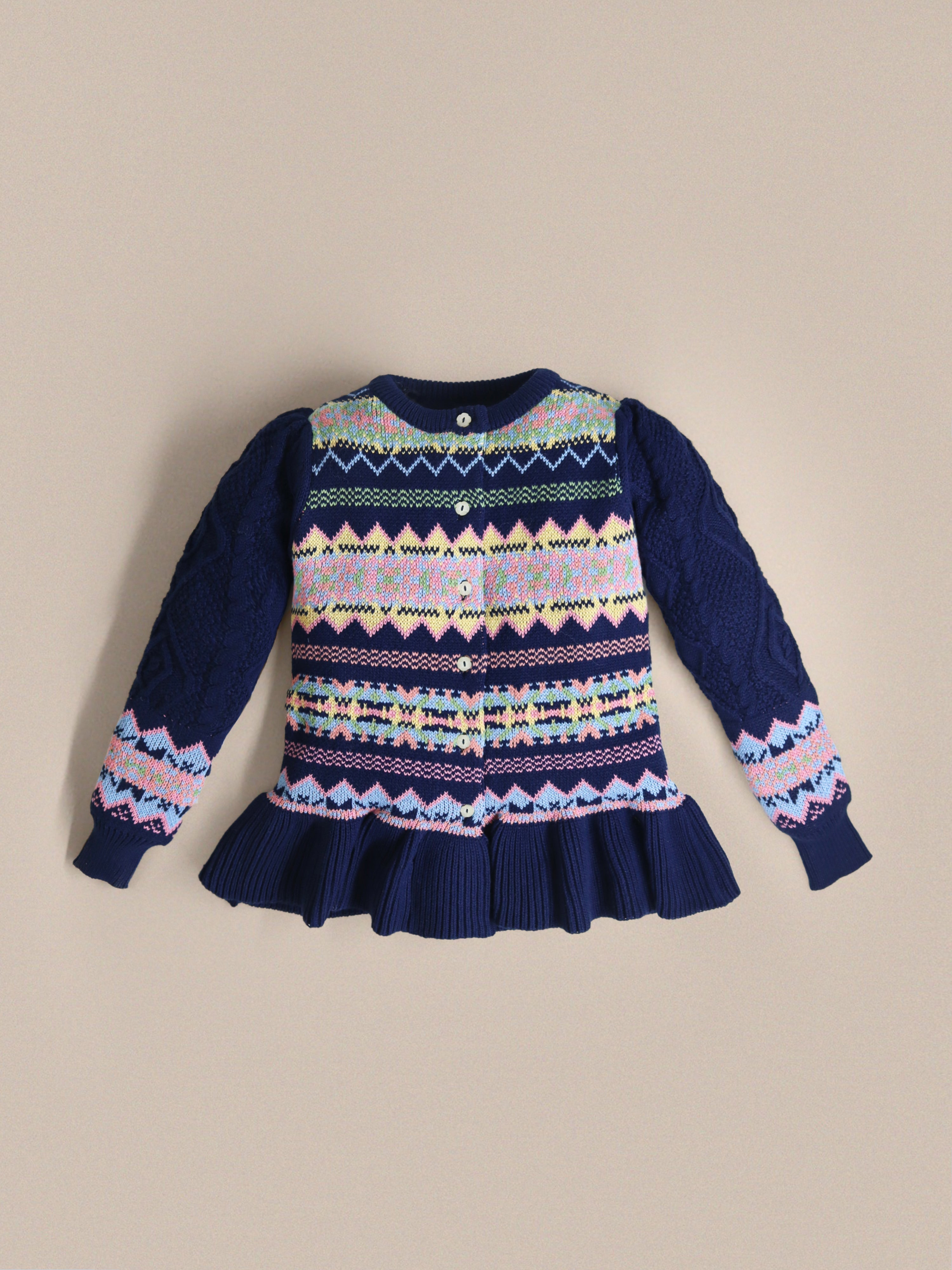 Cherry Crumble Multicolor Intarsia Sweet Stylish Winter Sweater