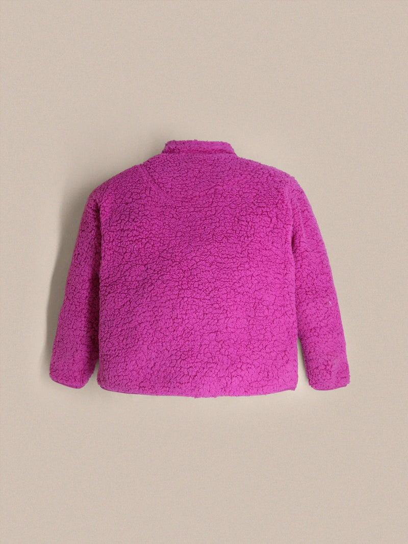 Magenta Sherpa Frosty-Sleek Winter Jacket