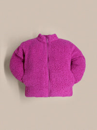 Magenta Sherpa Frosty-Sleek Winter Jacket