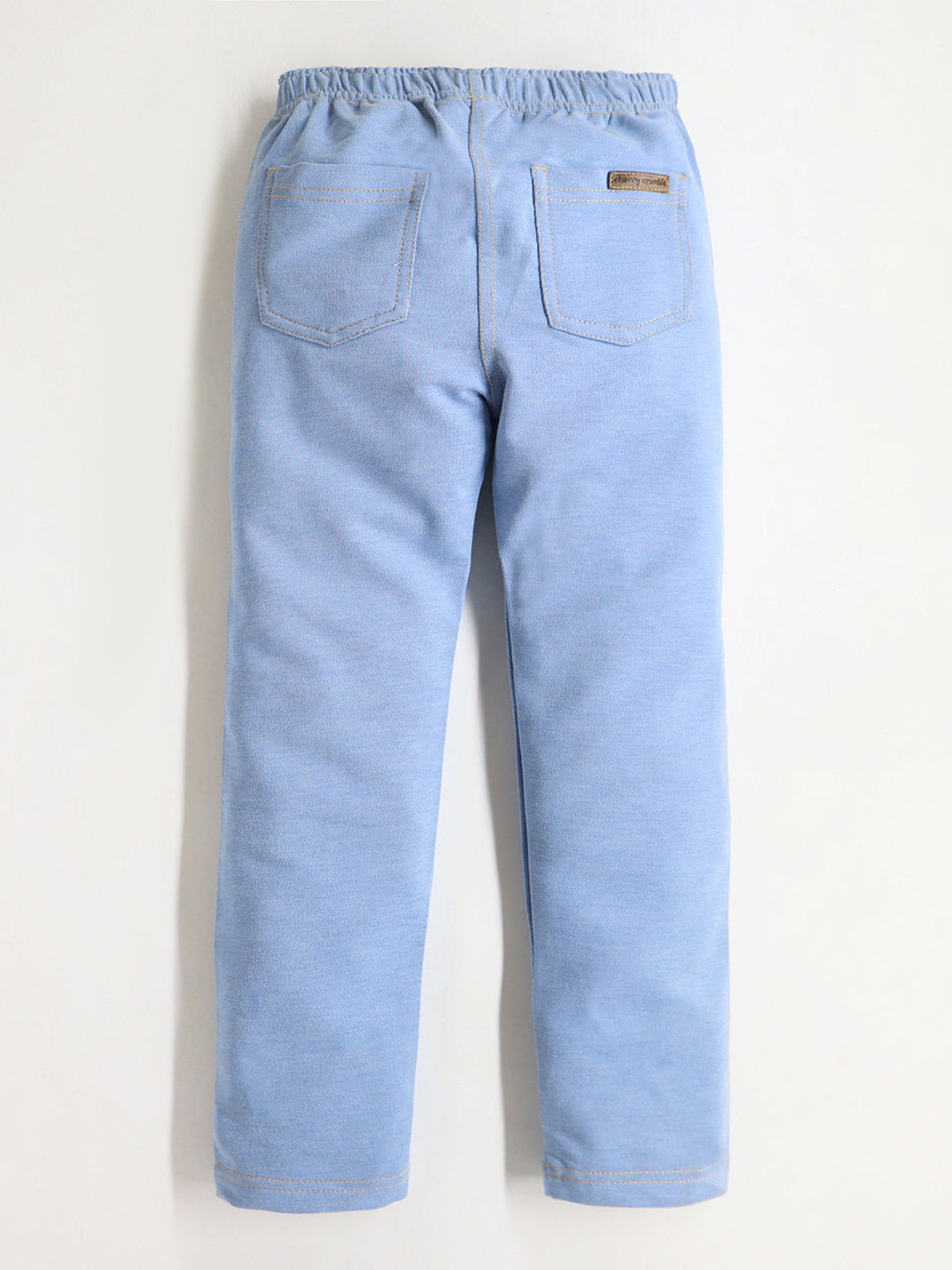 Light Blue Terry Jeggings for Girls