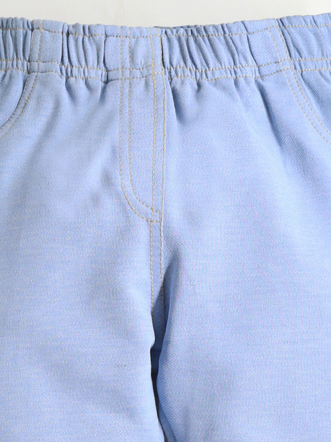 Light Blue Terry Jeggings for Girls