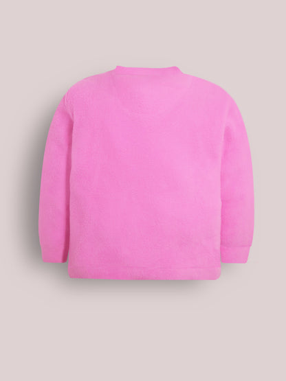 Cherry Crumble Pink Solid Applique Charming Elegant Winter Nightsuit