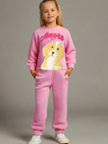 Cherry Crumble Pink Solid Applique Charming Elegant Winter Nightsuit