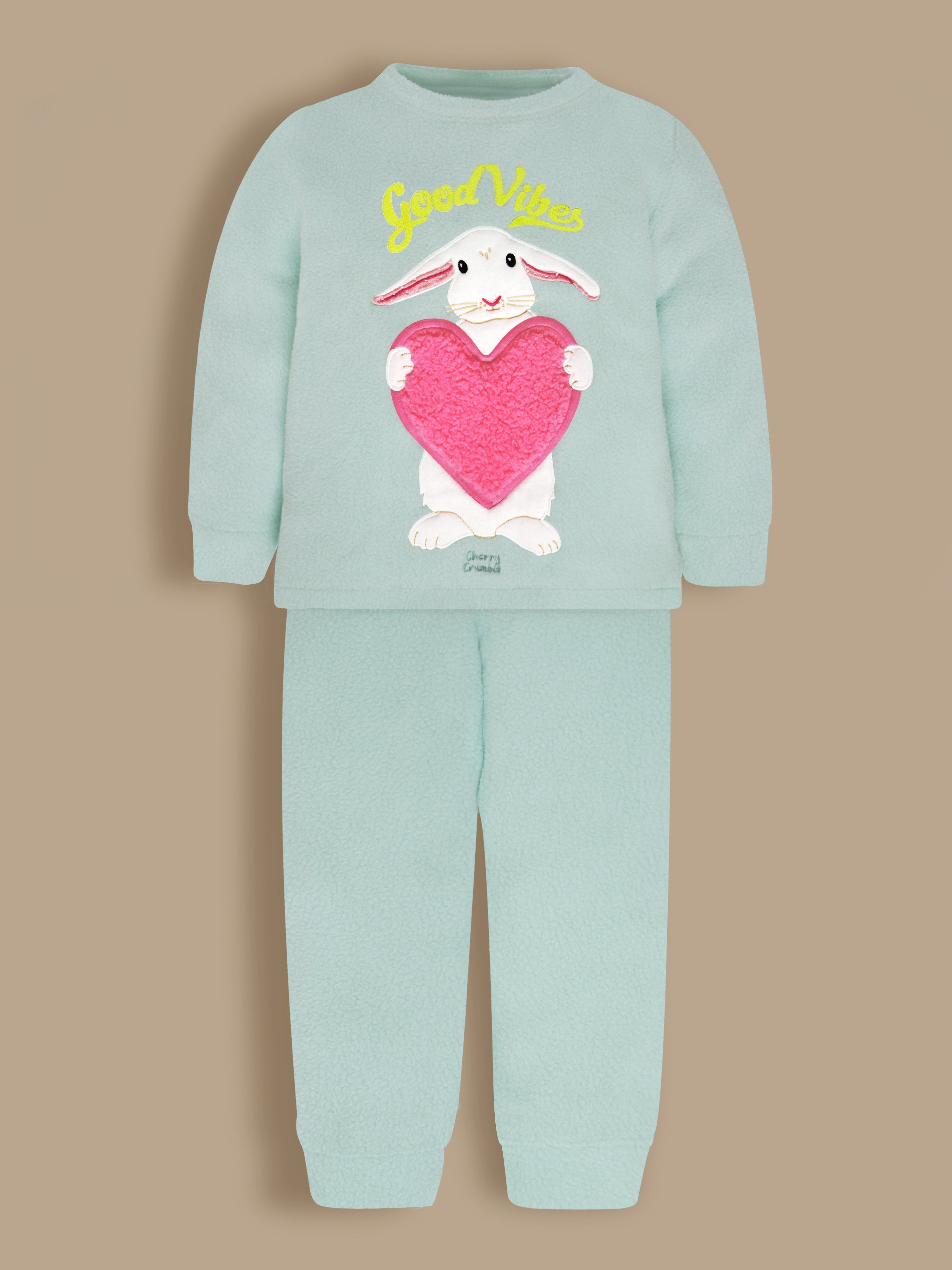 Cherry Crumble Mint Solid Applique Lovely Nightsuit