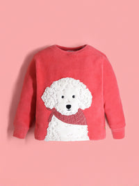 Coral Solid Applique Snug Smart Nightsuit