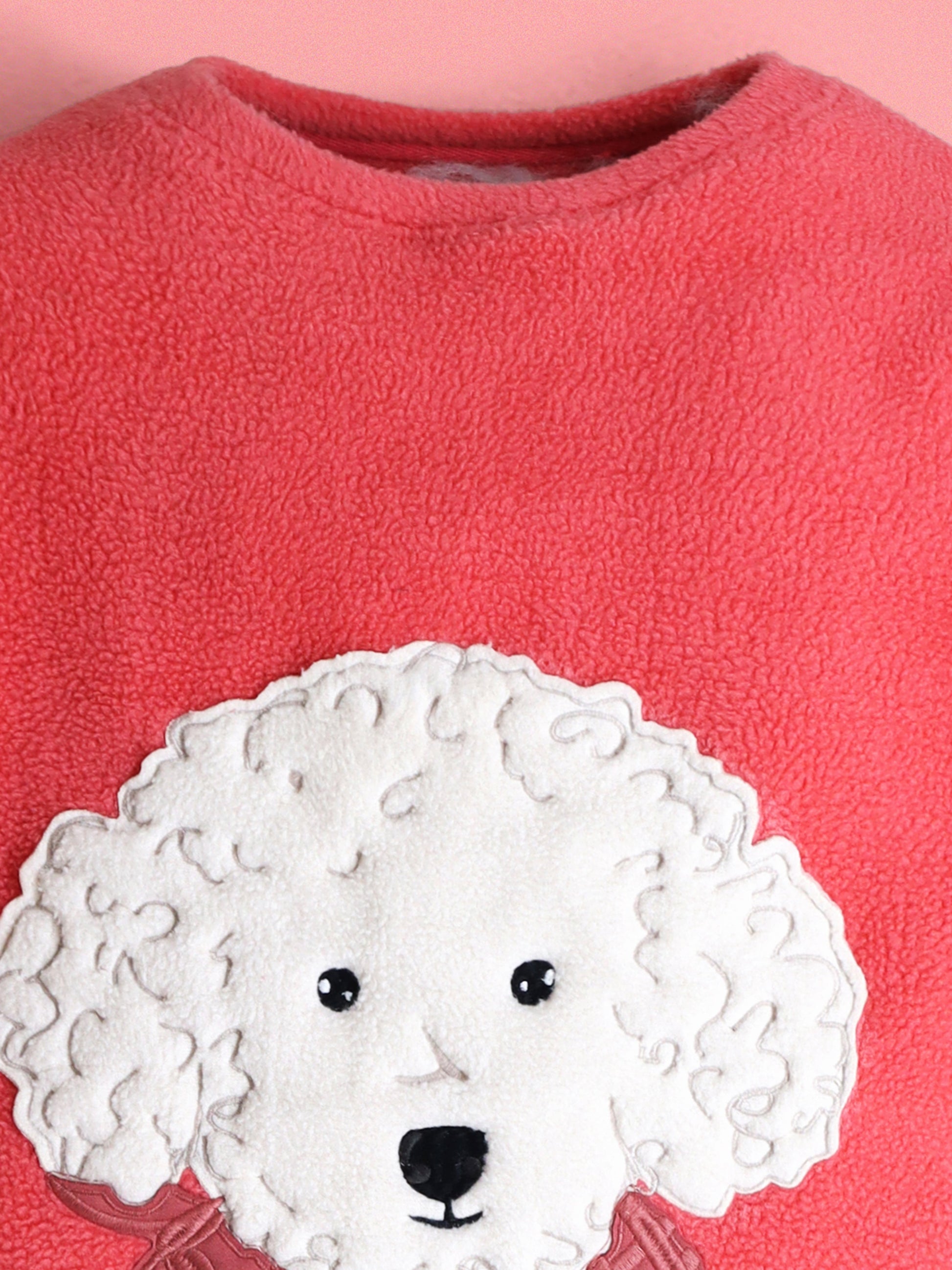 Cherry Crumble Solid Applique Snug Smart Nightsuit