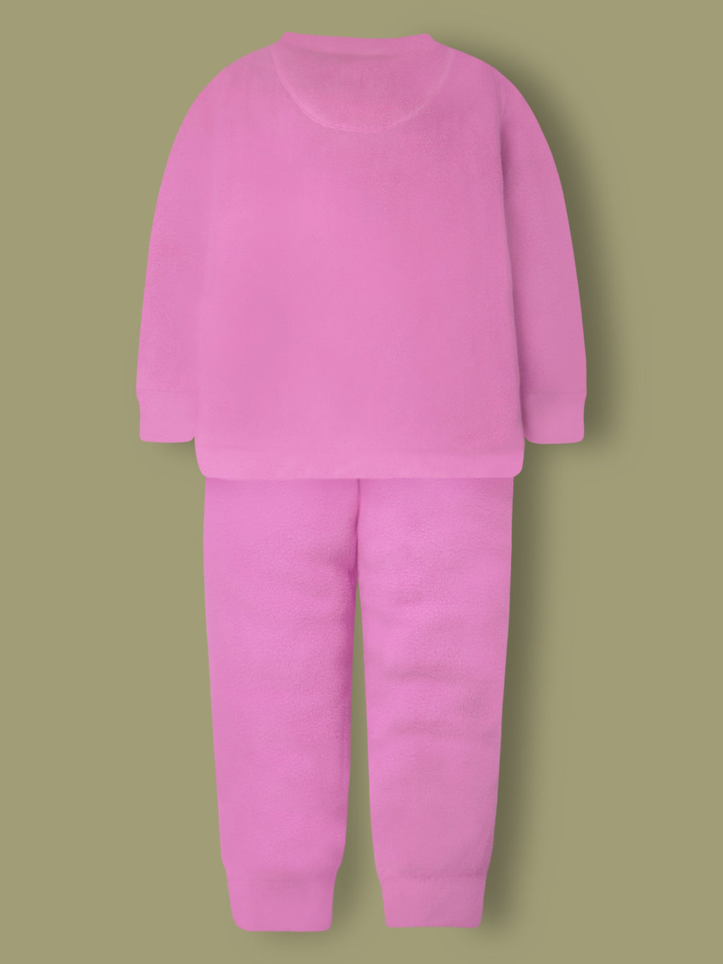 Cherry Crumble Pink Solid Applique Playful Smart Winter Nightsuit
