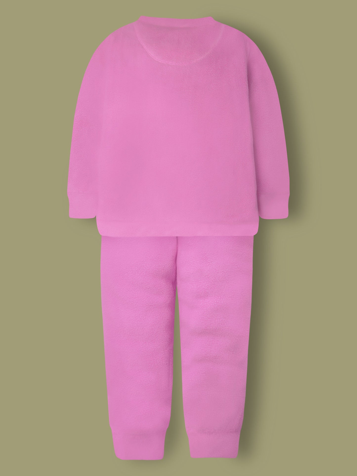 Cherry Crumble Pink Solid Applique Playful Smart Winter Nightsuit