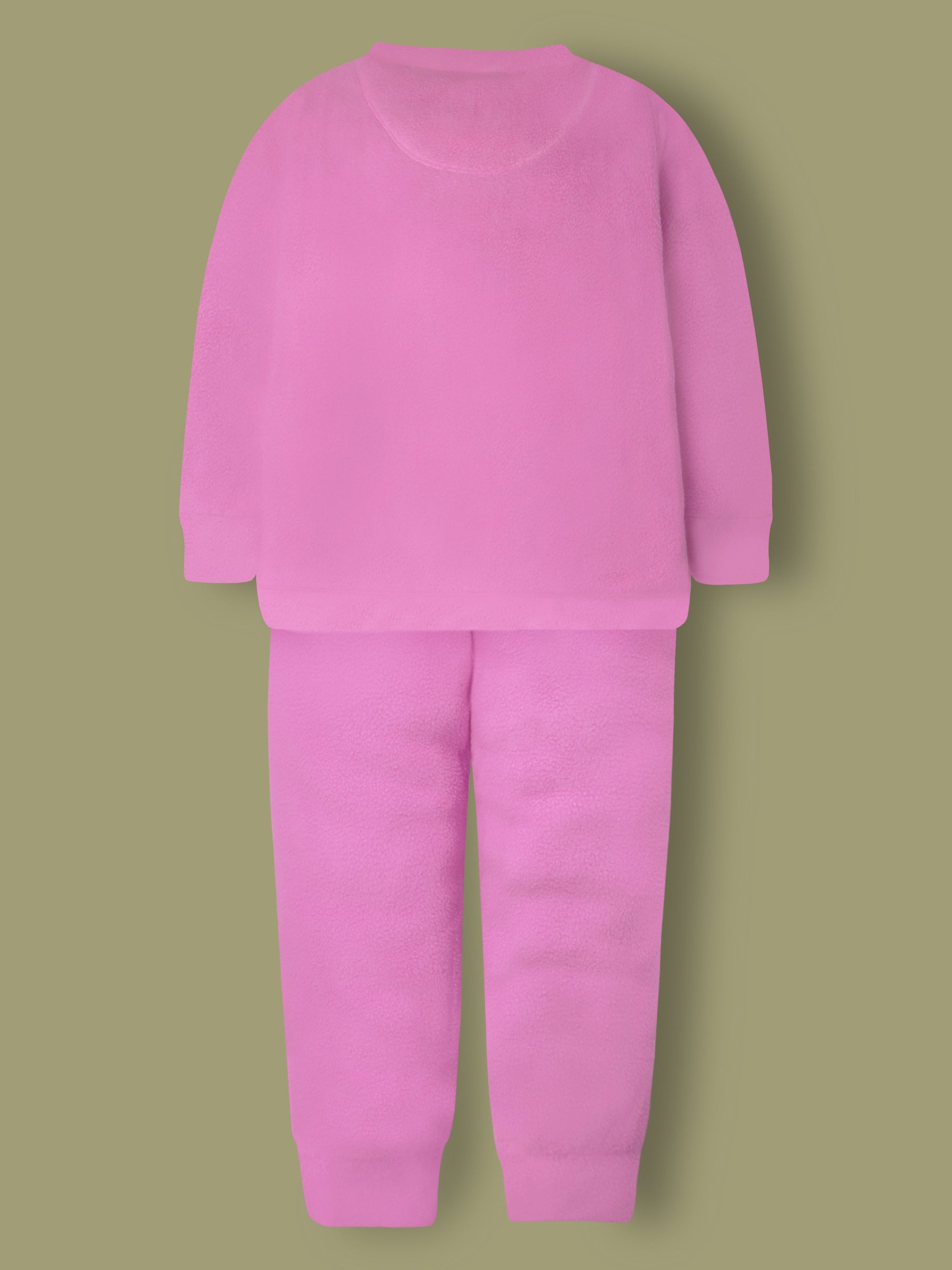 Cherry Crumble Pink Solid Applique Playful Smart Winter Nightsuit