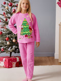 Cherry Crumble Pink Solid Applique Playful Smart Winter Nightsuit