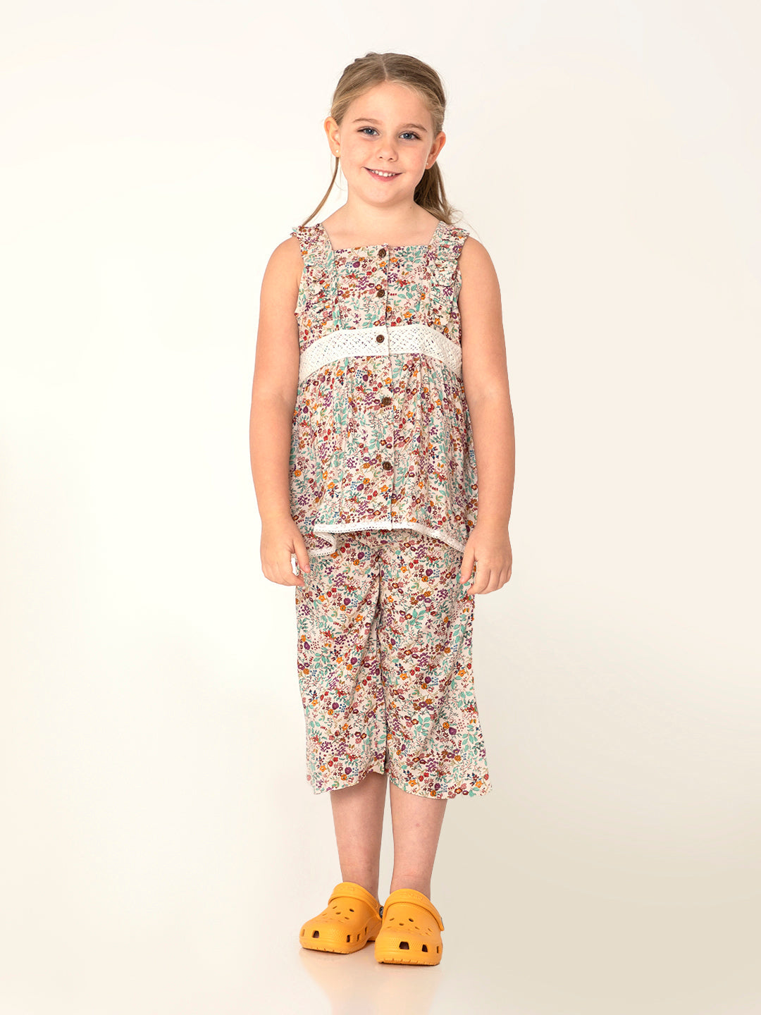 Cherry Crumble Multicolor Floral Printed Sweet Graceful Nightsuit