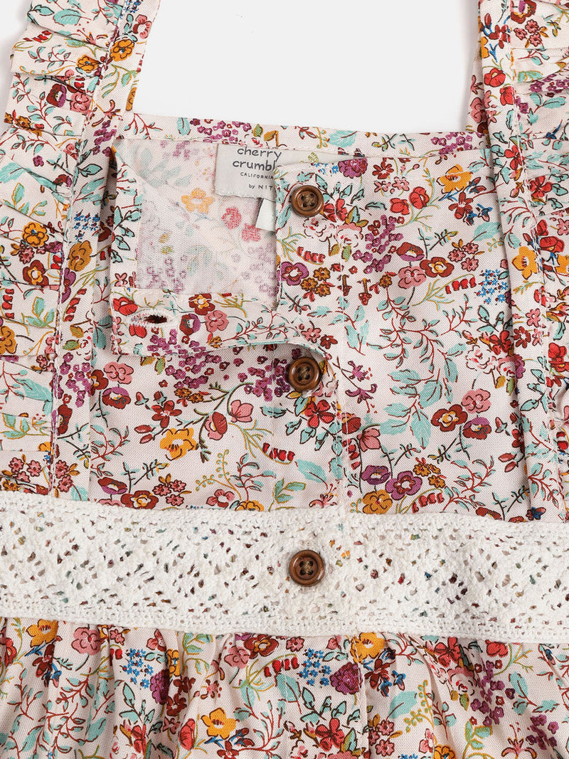 Multicolor Floral Printed Sweet Graceful Nightsuit