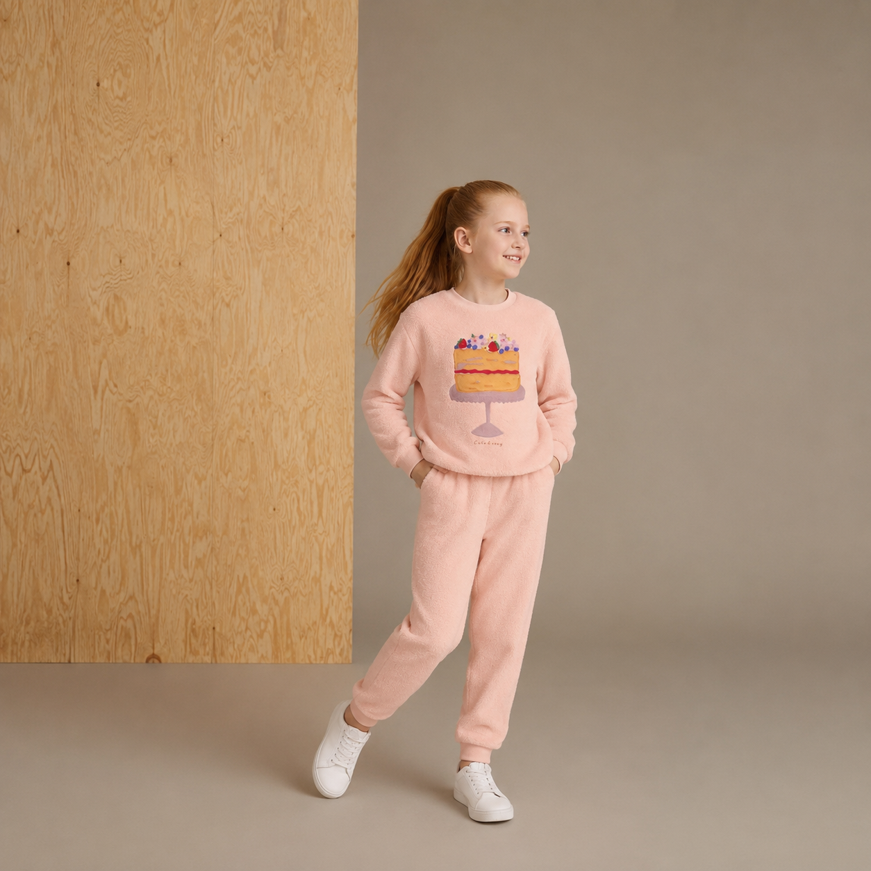 Soft Peach Sweatshirt Set