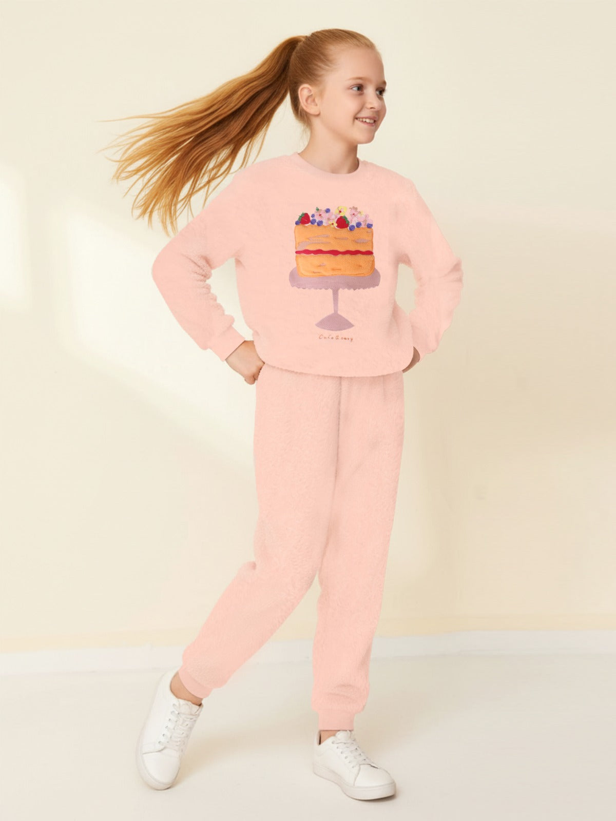 Soft Peach Sweatshirt Set
