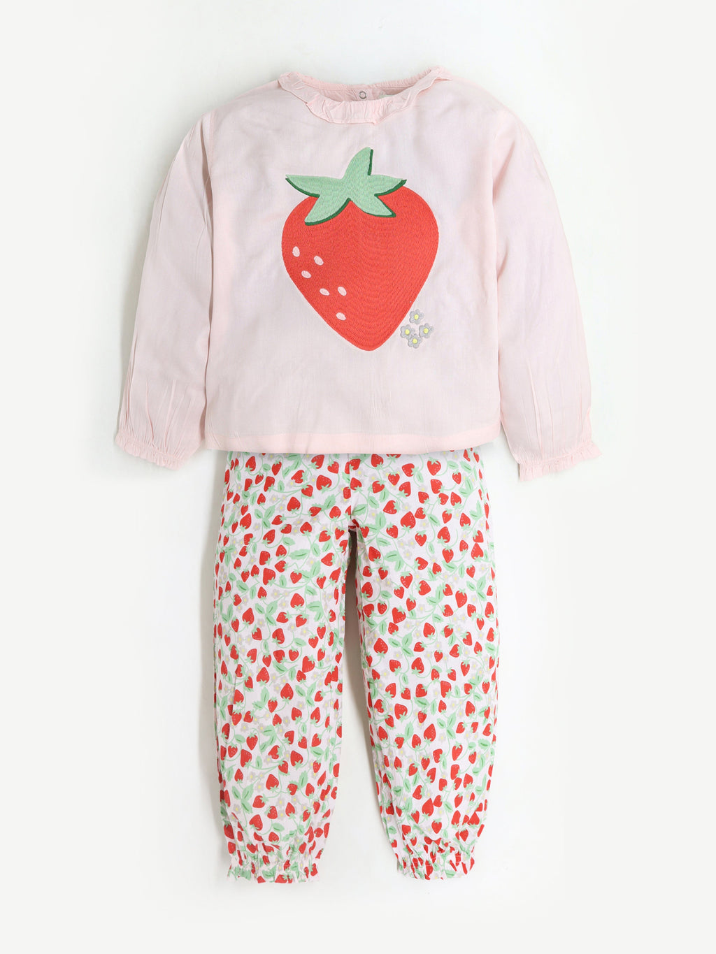 Cherry Crumble Multicolor Printed Embroidered Sweet Classic Summer Nightsuit