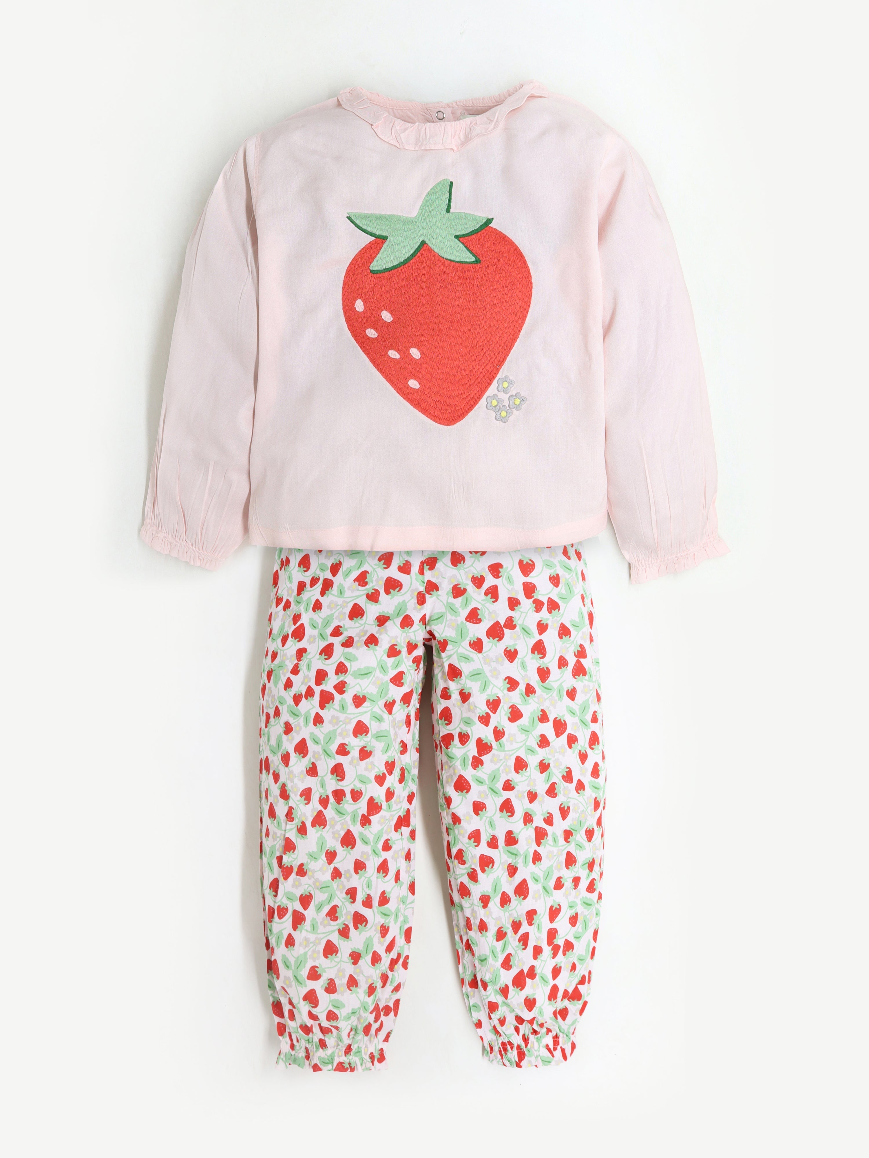 Cherry Crumble Multicolor Printed Embroidered Sweet Classic Summer Nightsuit