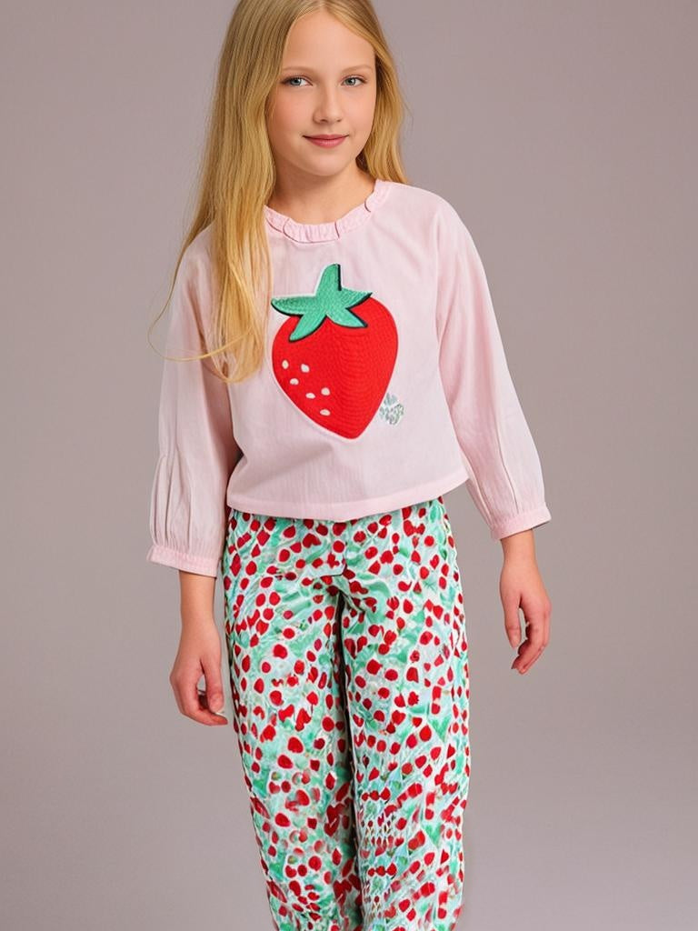 Cherry Crumble Multicolor Printed Embroidered Sweet Classic Summer Nightsuit
