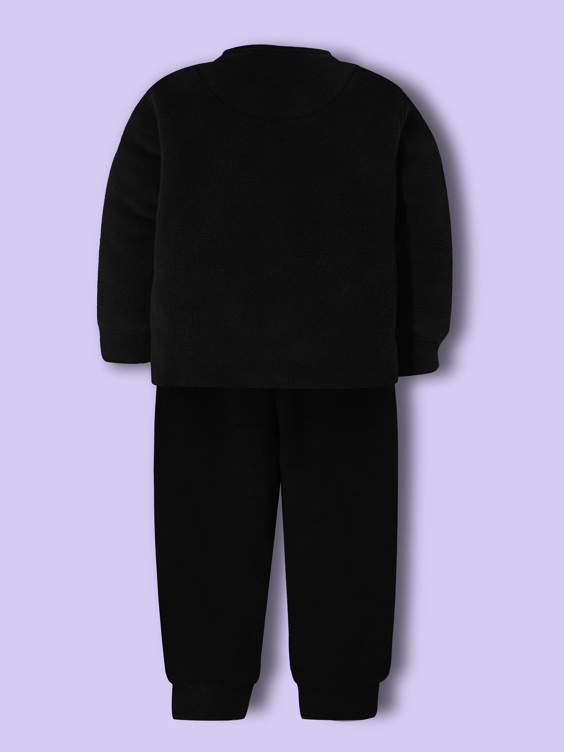 Cherry Crumble Black Solid Applique Snug Graceful Nightsuit