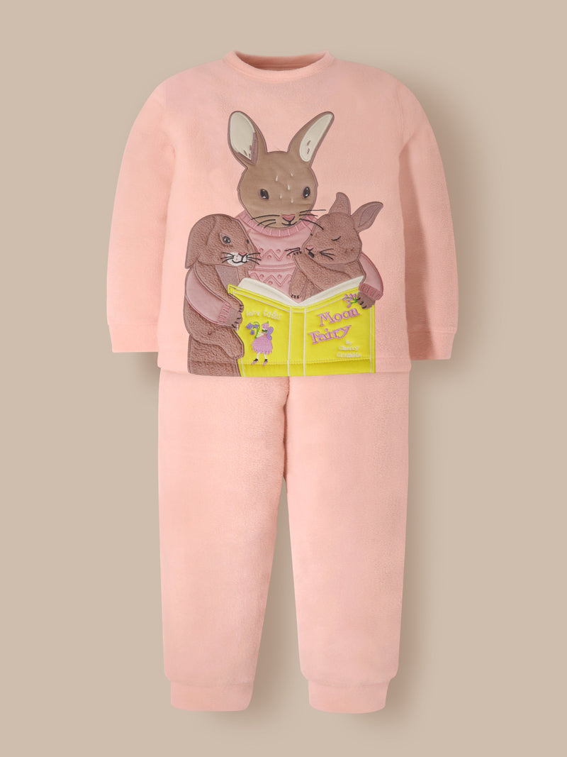 Let your little one drift off into cozy dreams in style with the Cherry Crumble Peach Winter Nightsuit, designed especially for girls who love comfort and cuteness combined.