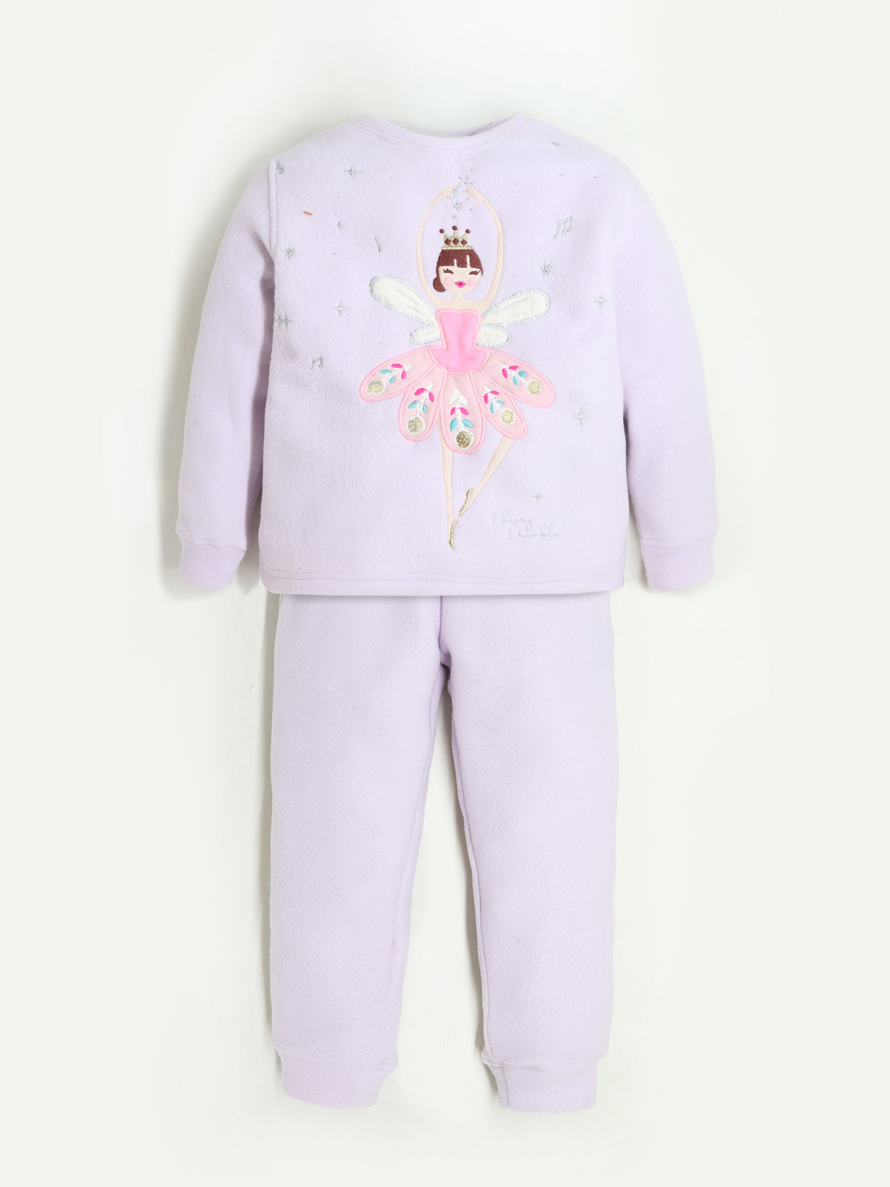 Cherry Crumble Solid Applique Lovely Stylish Winter Nightsuit