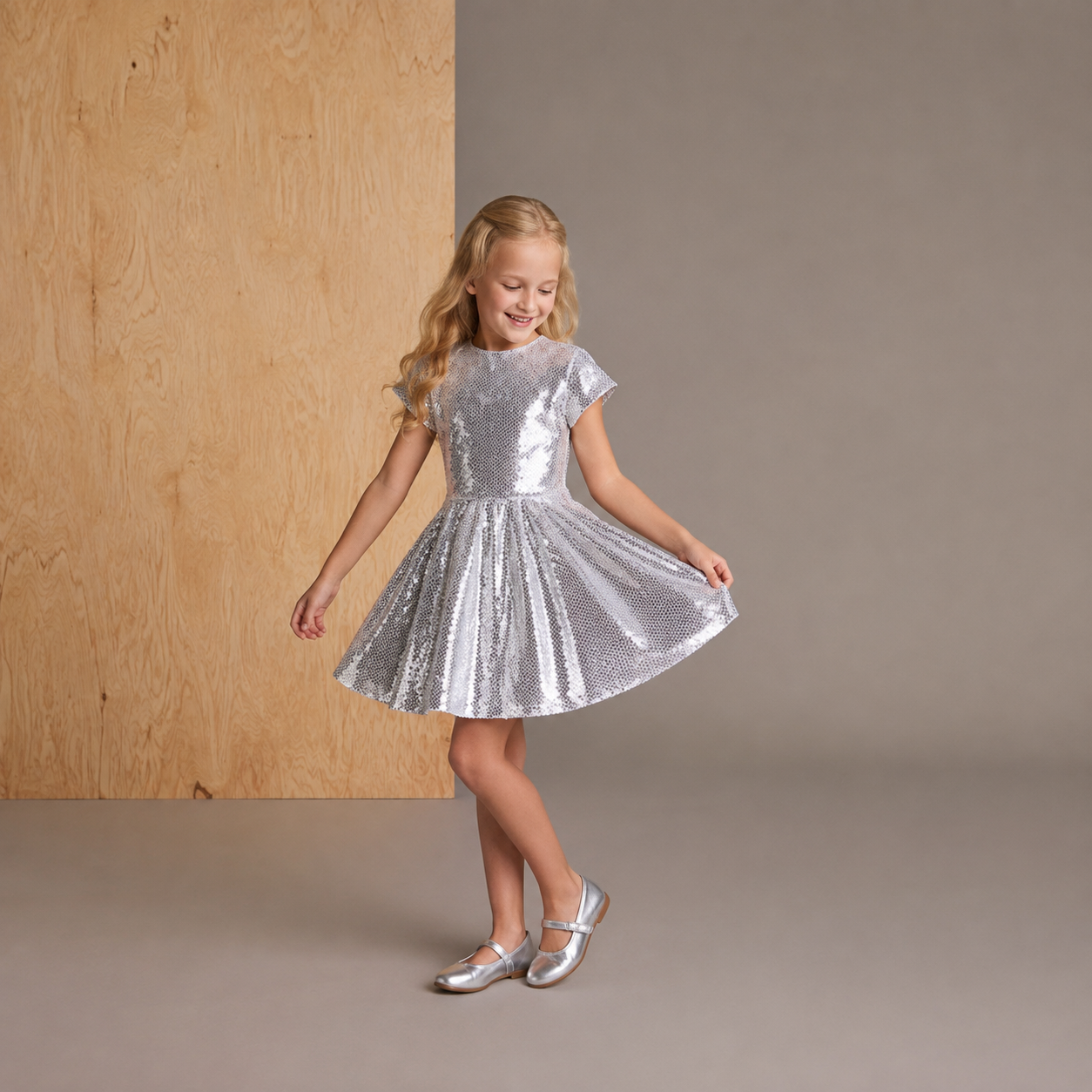Glitter Glow Grey Dress