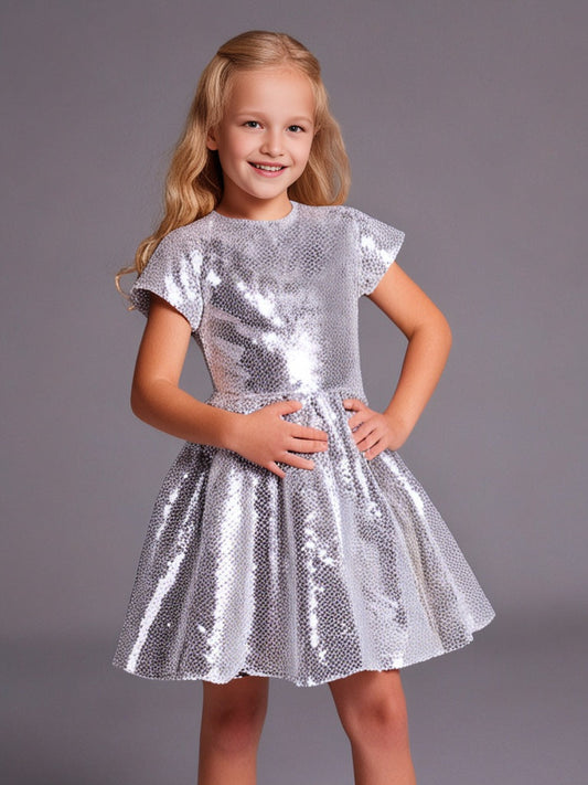 Cherry Crumble Glitter Glow Grey Dress