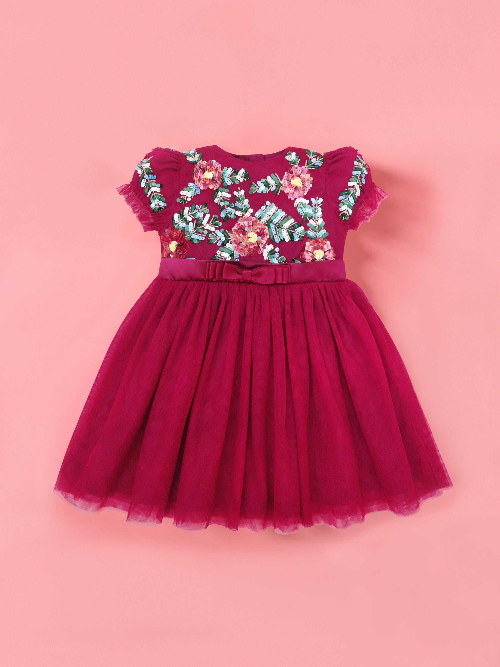 Cherry Crumble Sparkle Magenta Dress