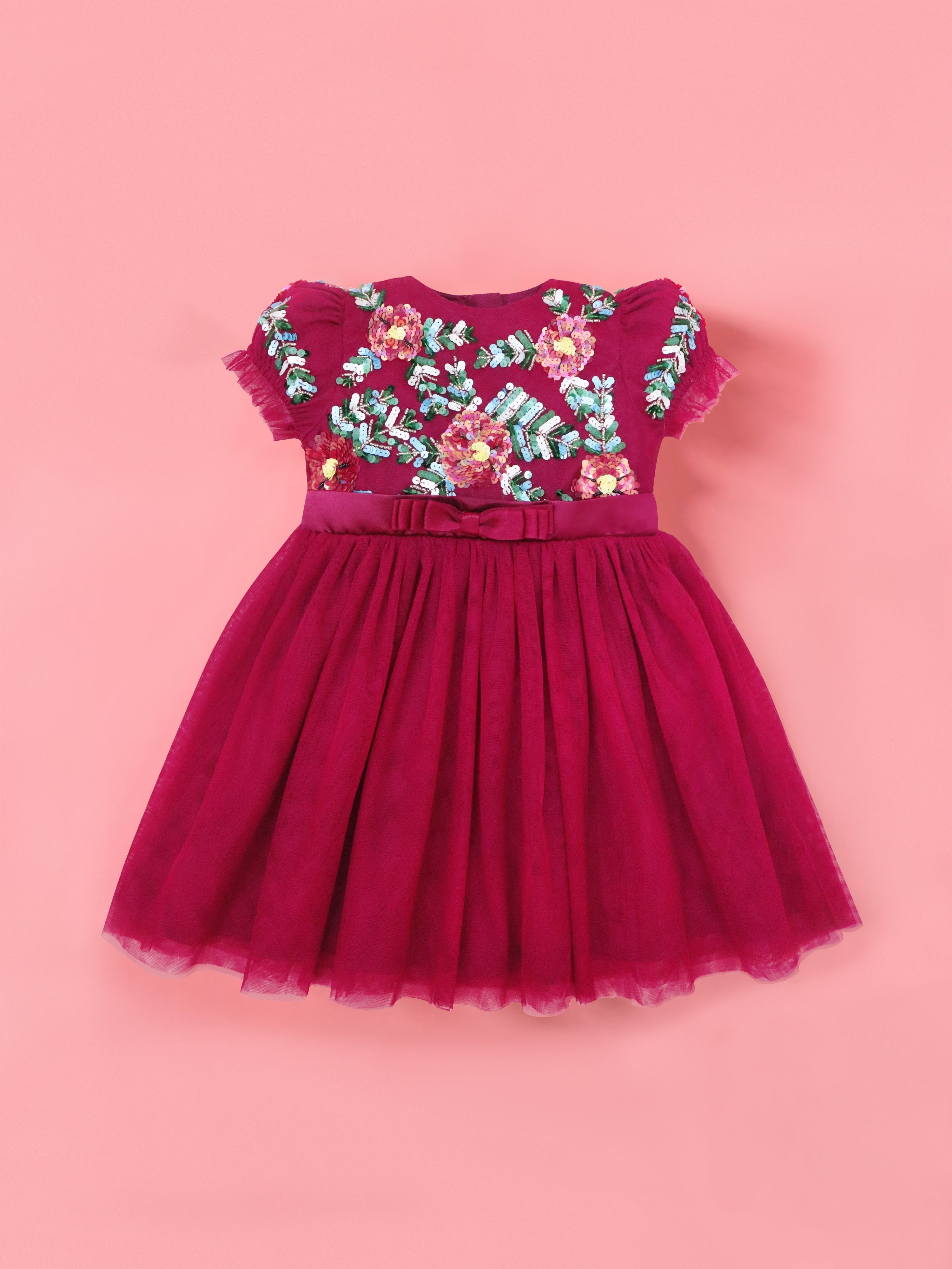 Cherry Crumble Sparkle Magenta Dress