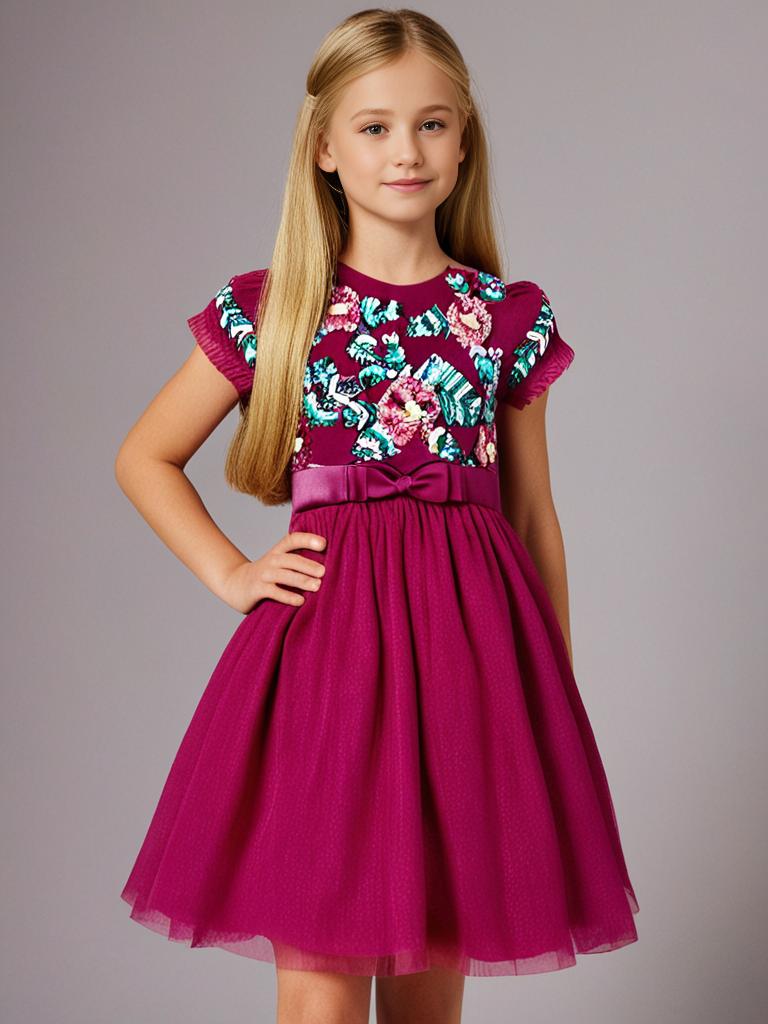 Cherry Crumble Sparkle Magenta Dress