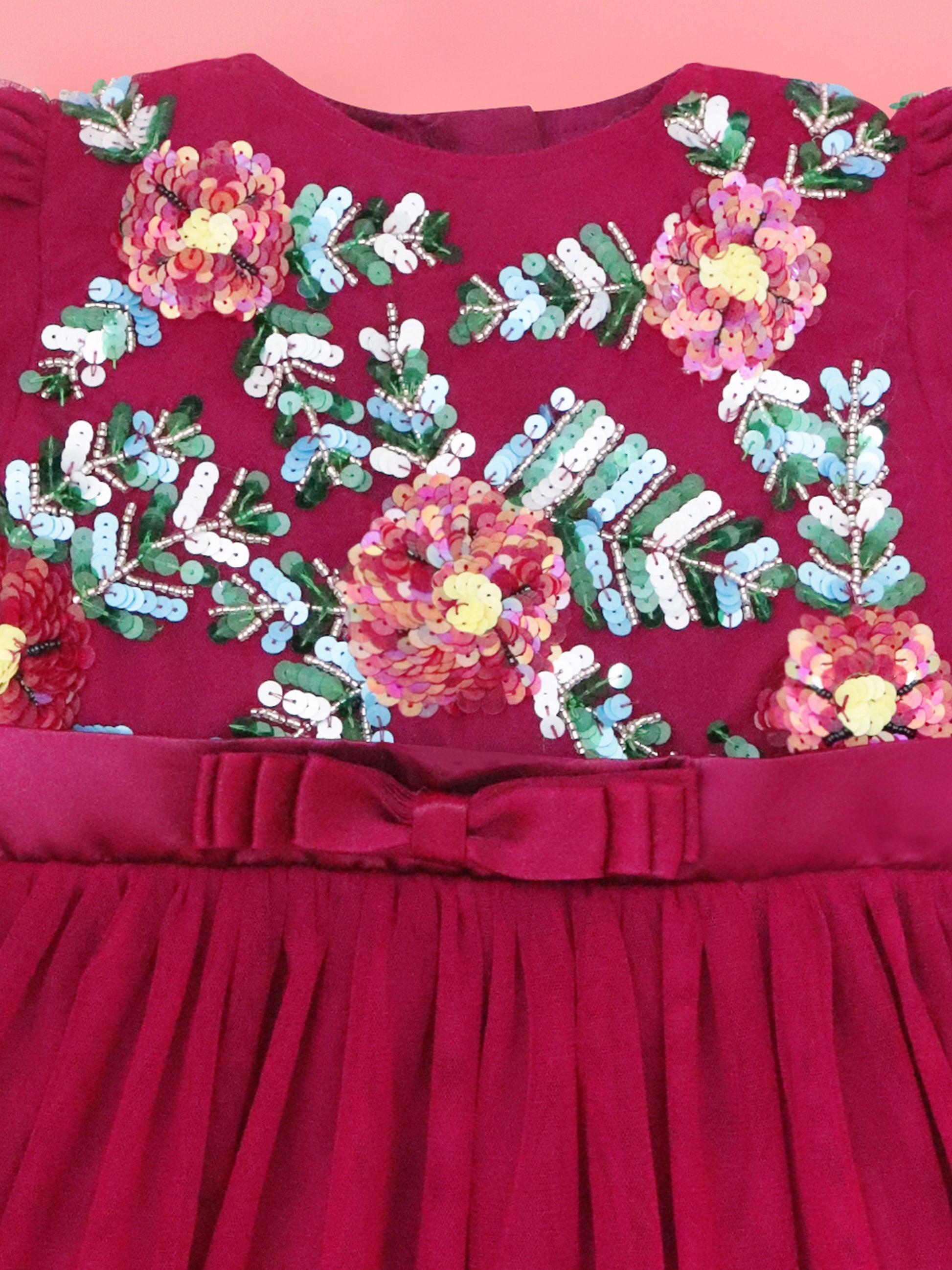 Cherry Crumble Sparkle Magenta Dress