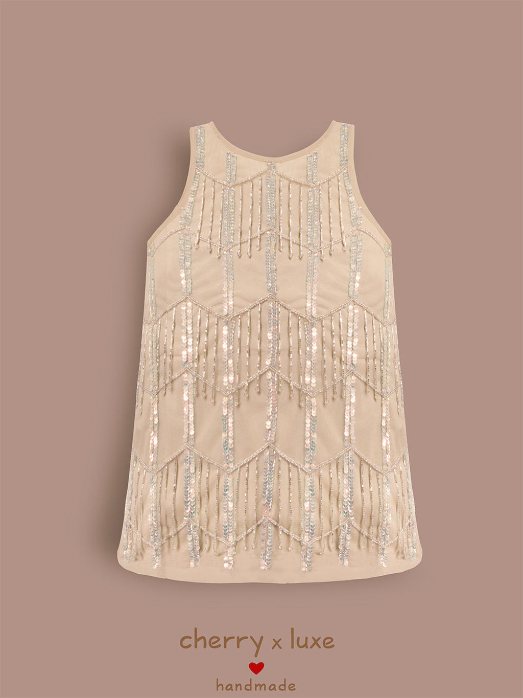 Cherry Crumble Sparkle Cream Dress