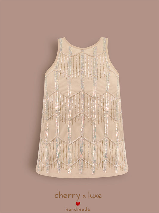 Cherry Crumble Sparkle Cream Dress