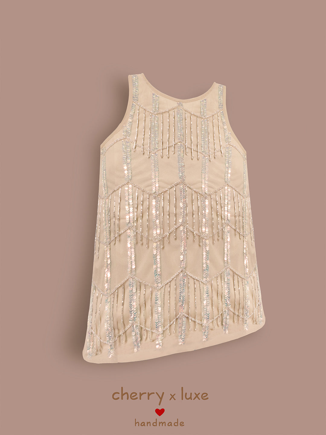 Cherry Crumble Sparkle Cream Dress