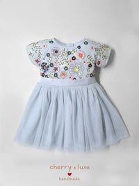 Sky Blue Solid Trendy Elegant Summer Dress